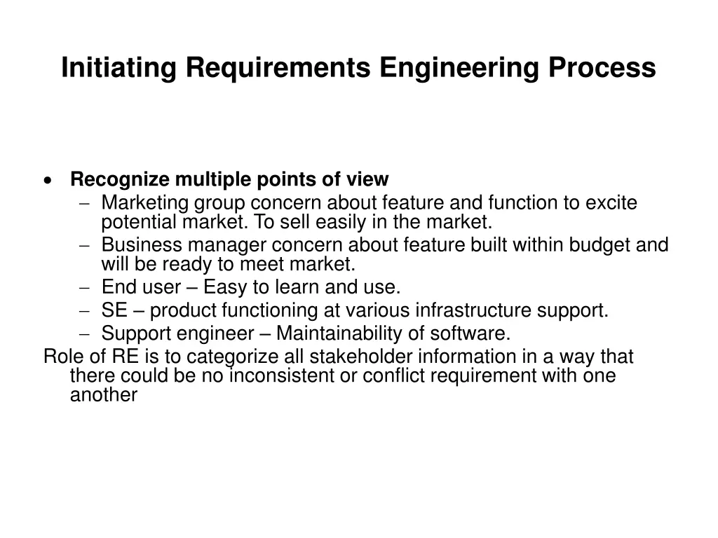 initiating requirements engineering process 1