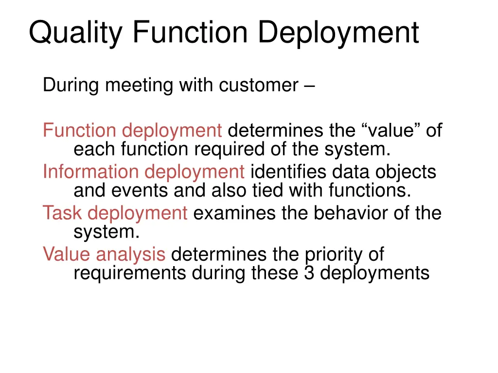quality function deployment