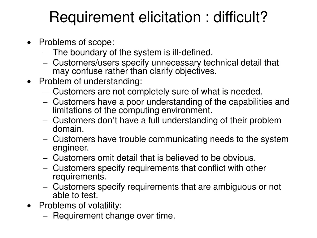 requirement elicitation difficult