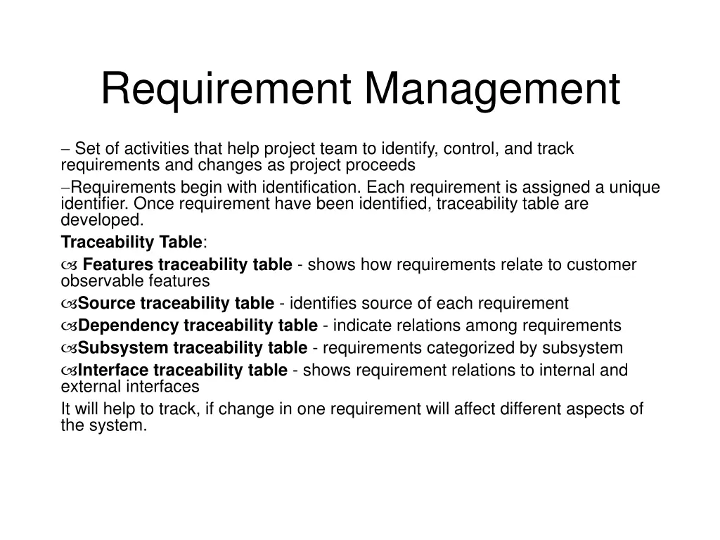 requirement management