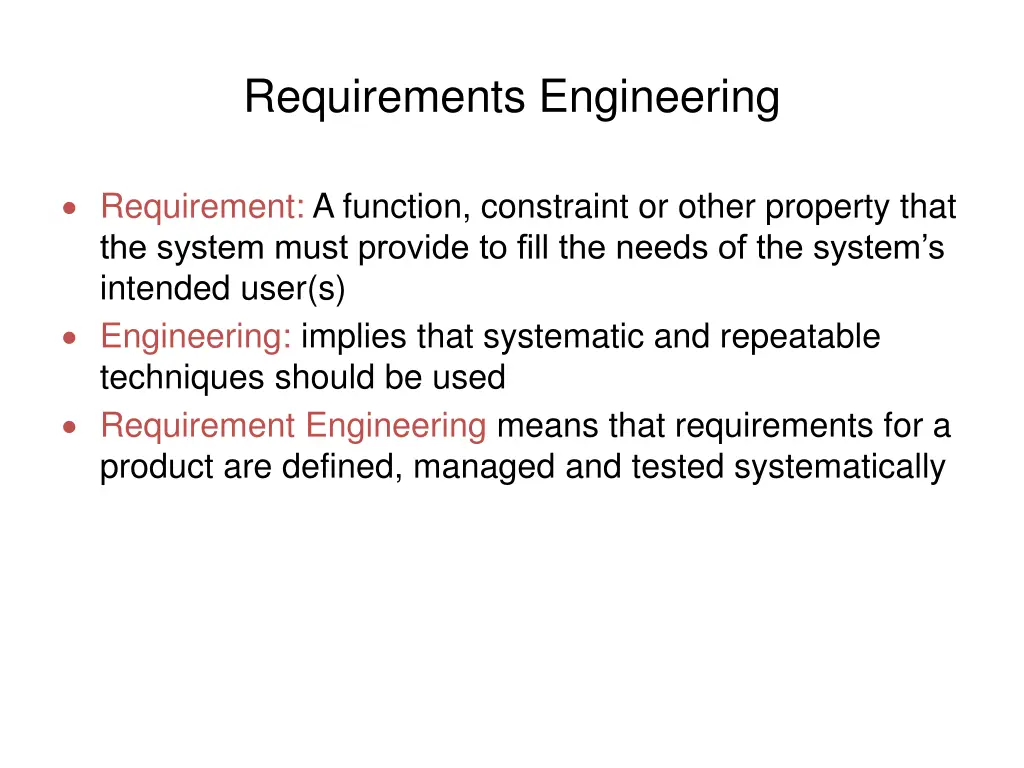 requirements engineering