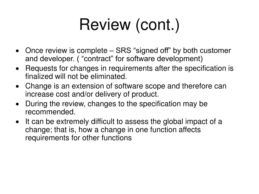 review cont