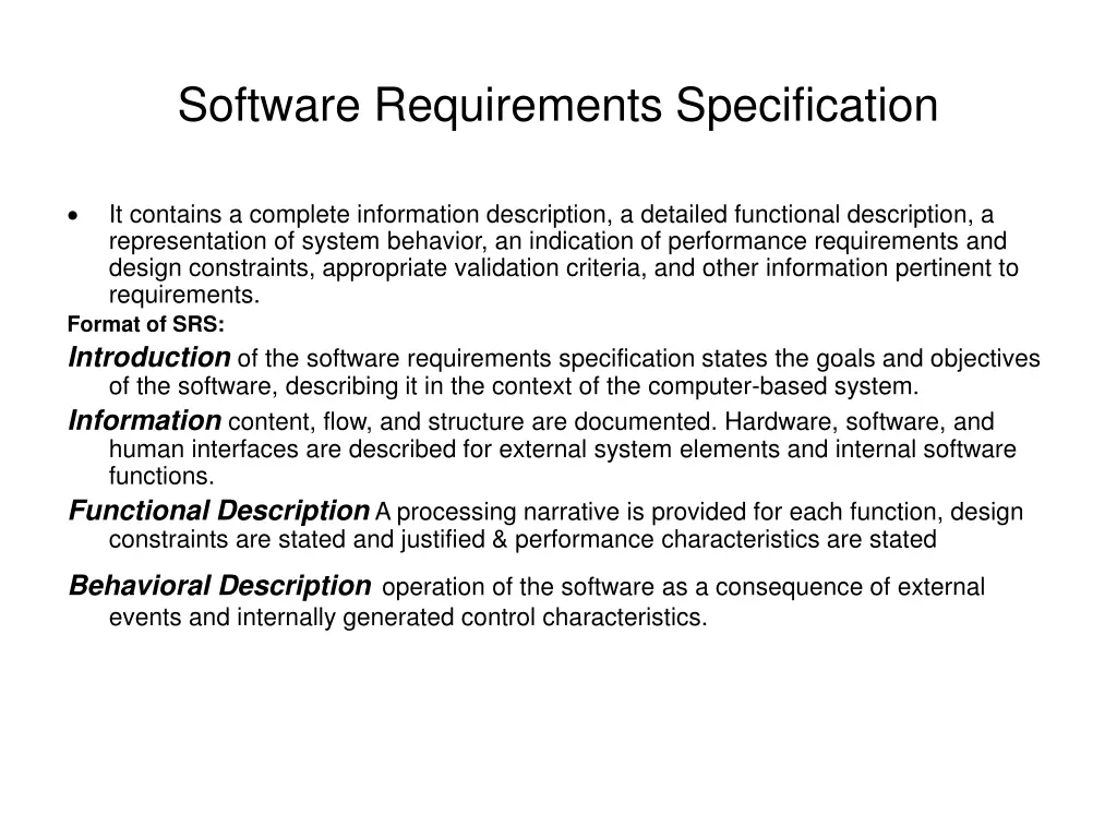 software requirements specification