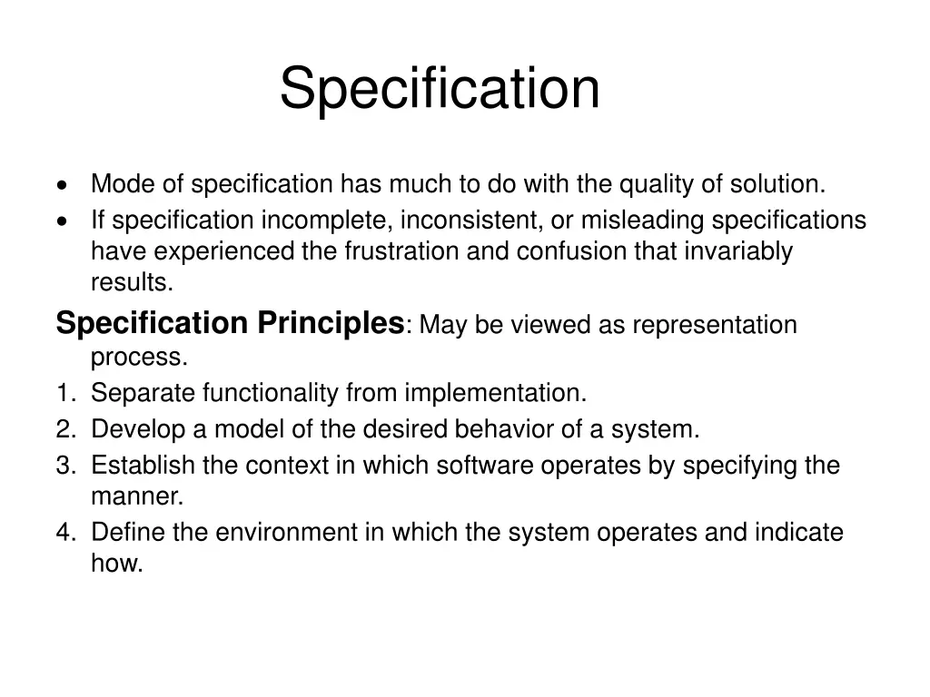 specification 1