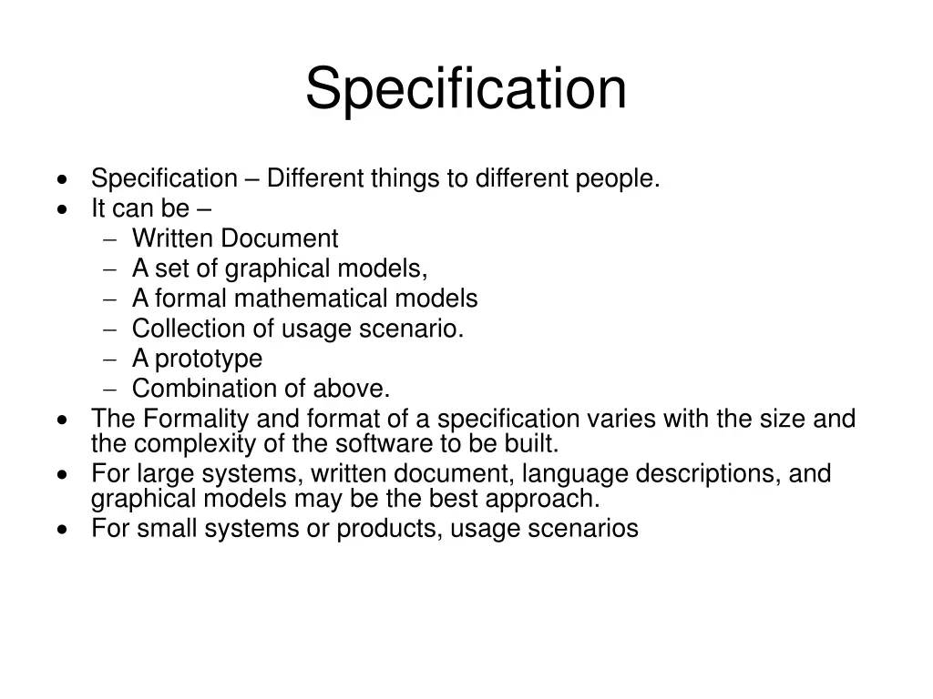 specification