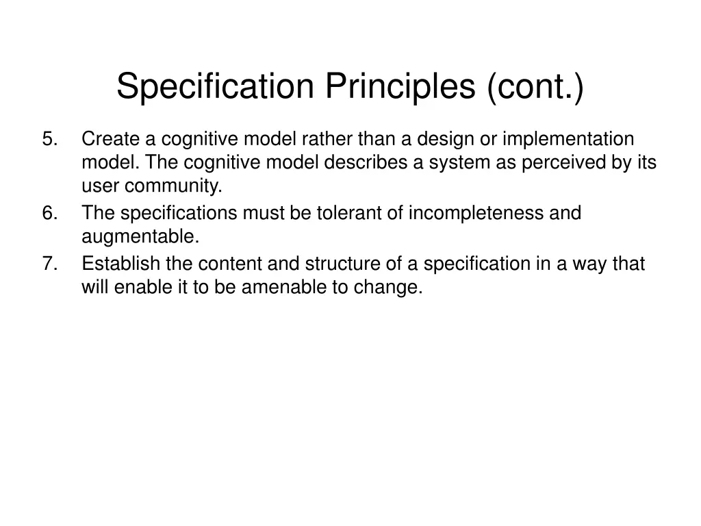 specification principles cont