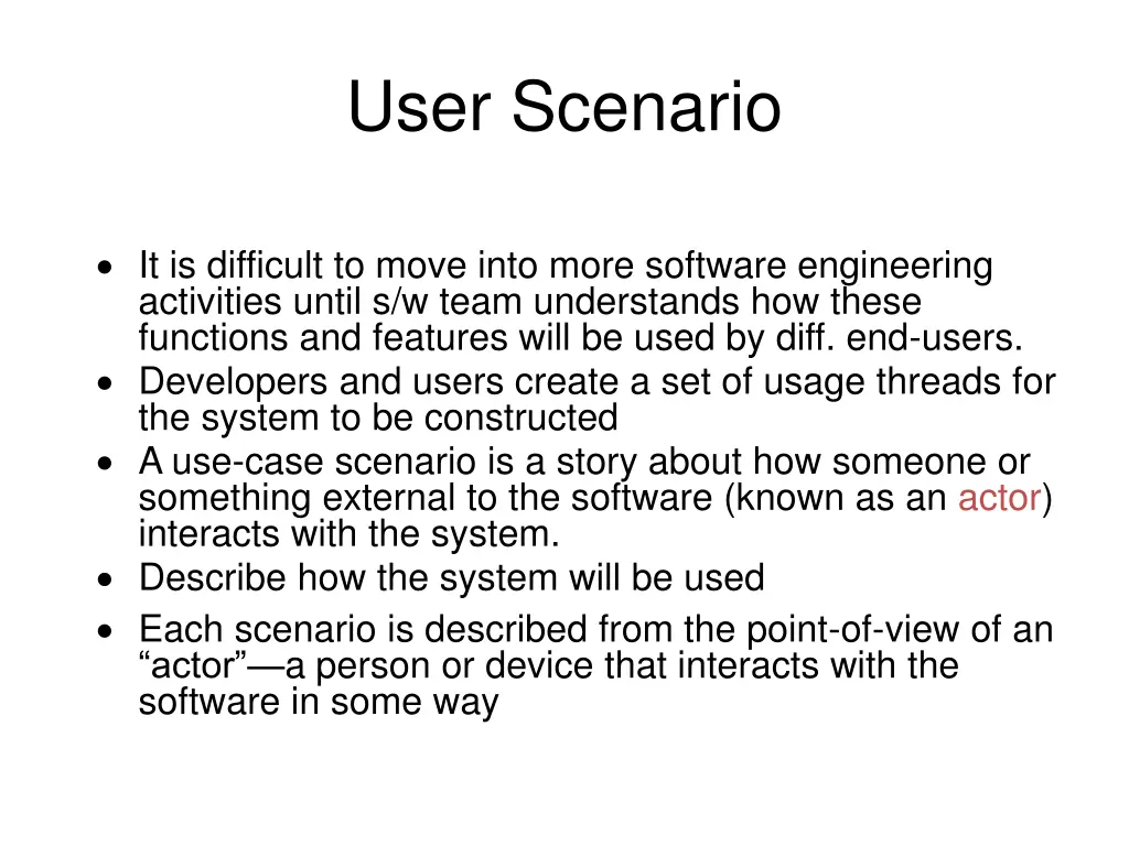 user scenario