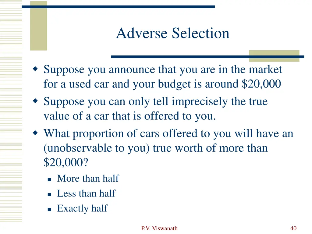 adverse selection 1