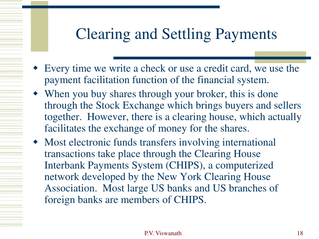 clearing and settling payments