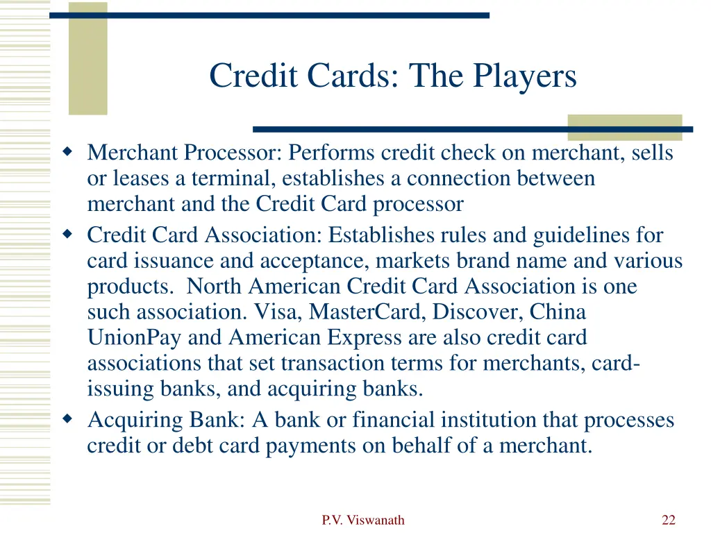 credit cards the players
