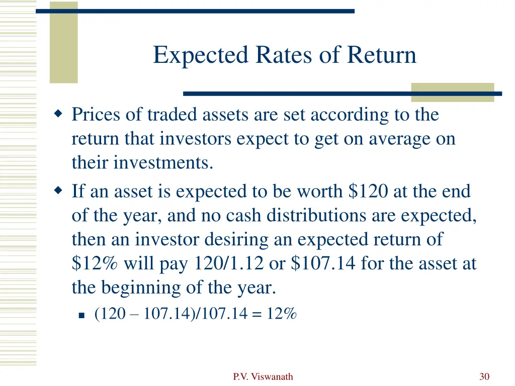expected rates of return