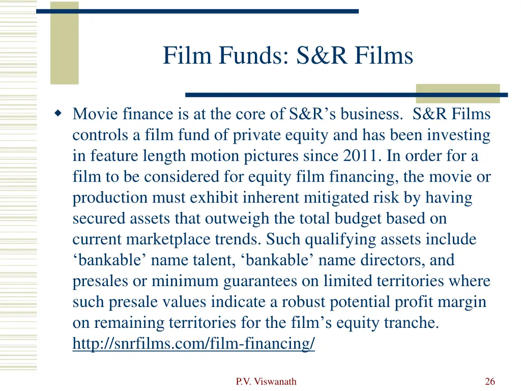 film funds s r films