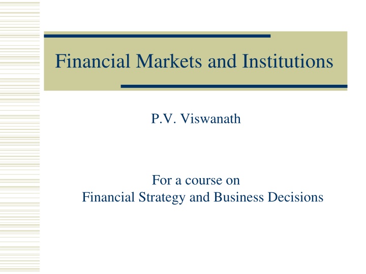 financial markets and institutions