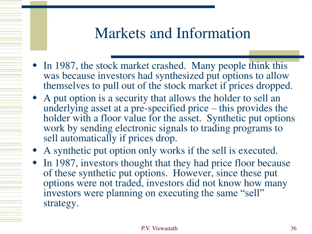 markets and information