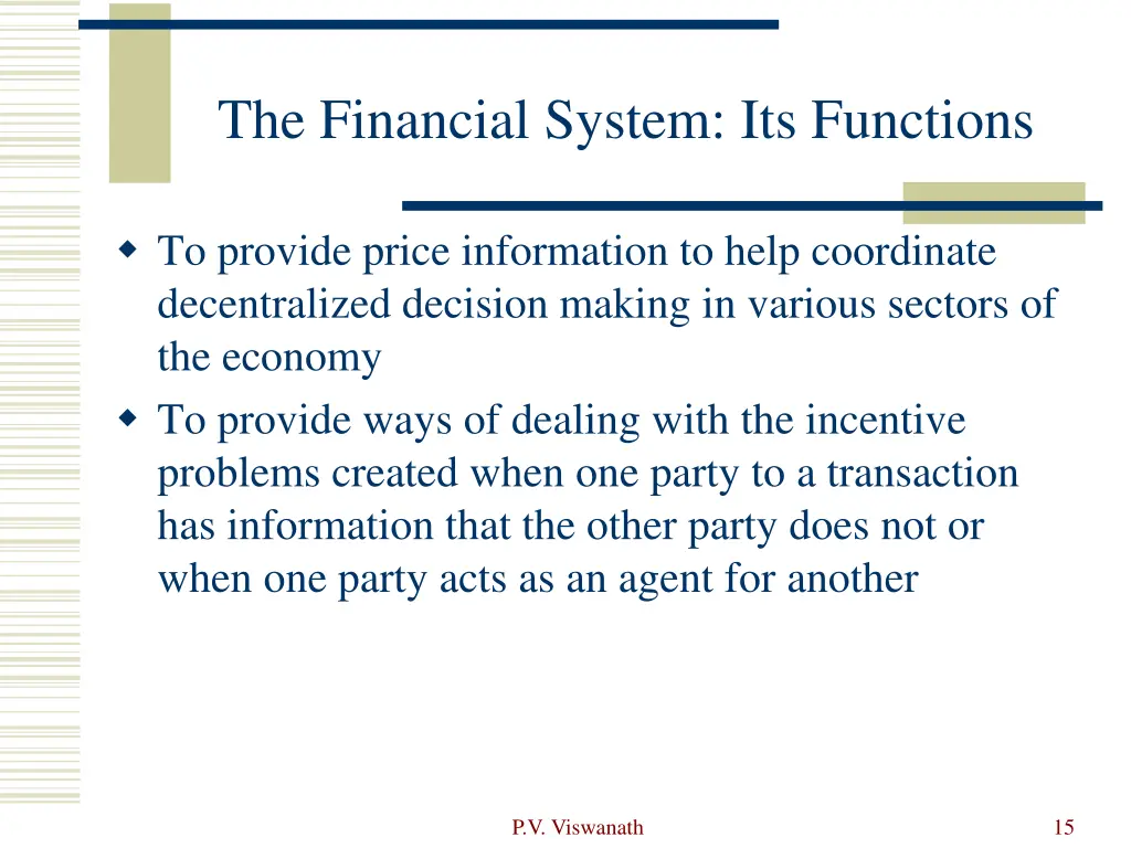 the financial system its functions 1