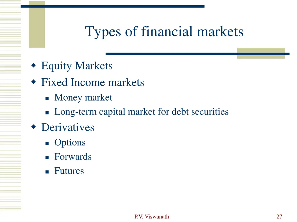 types of financial markets