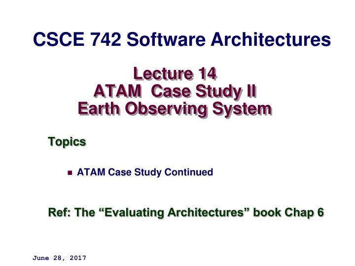 csce 742 software architectures