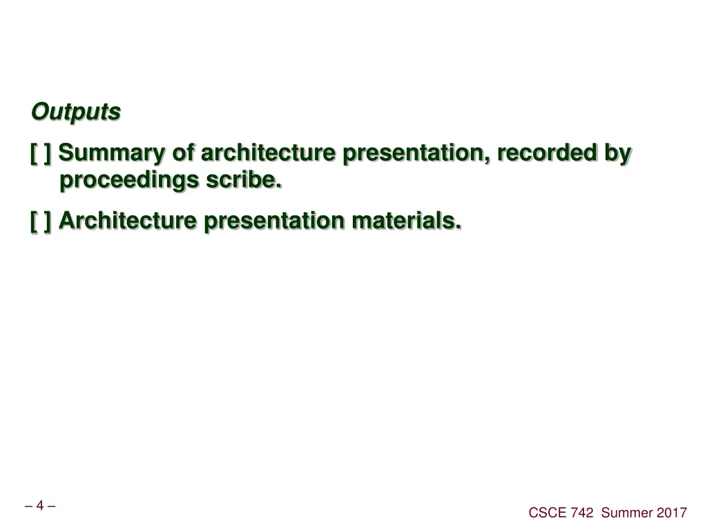 outputs