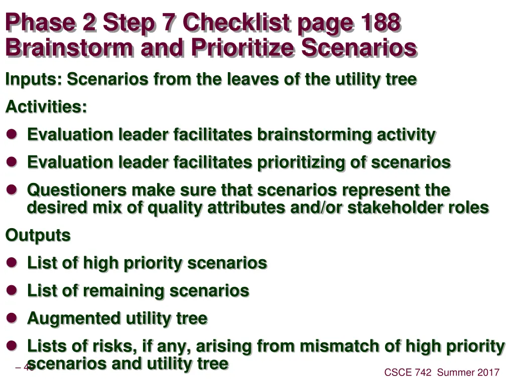 phase 2 step 7 checklist page 188 brainstorm