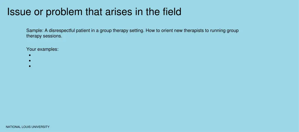 issue or problem that arises in the field