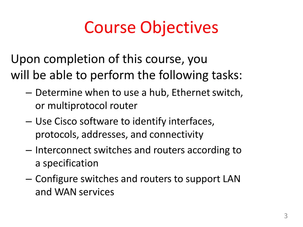 course objectives