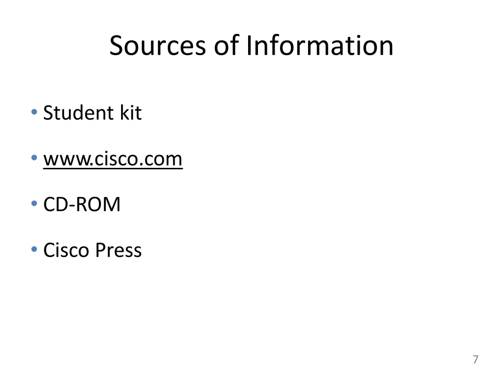 sources of information
