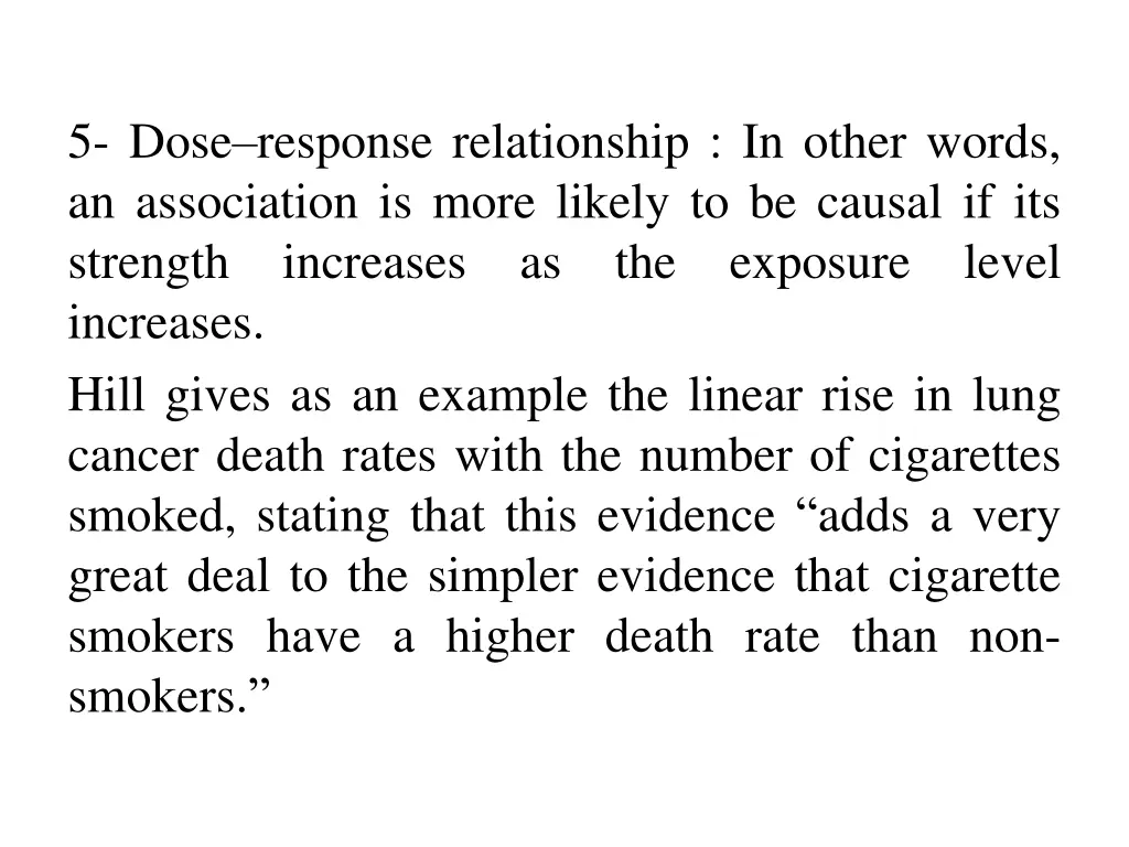 5 dose response relationship in other words