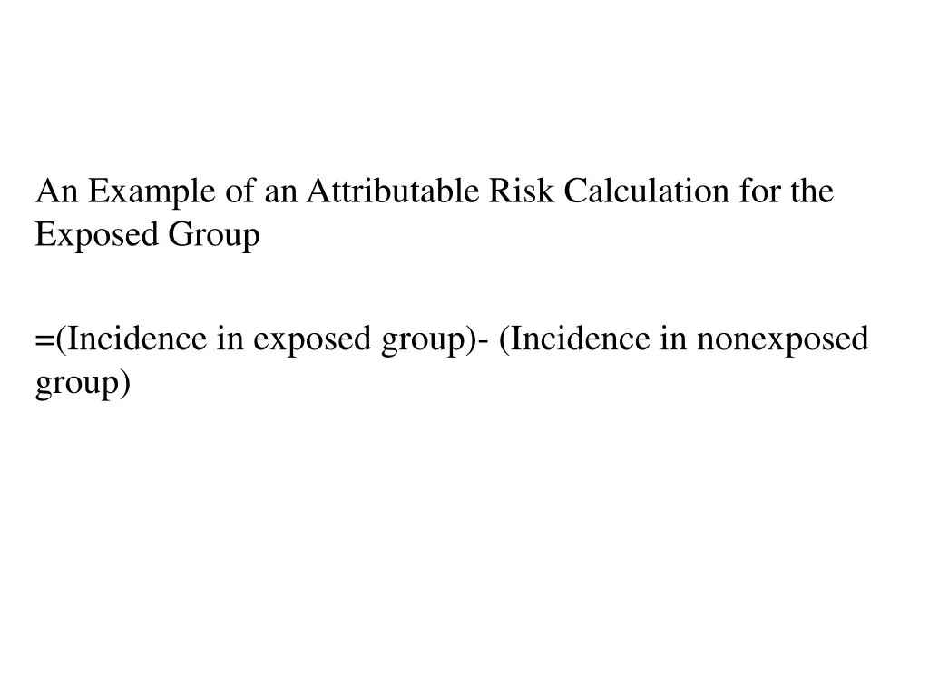 an example of an attributable risk calculation