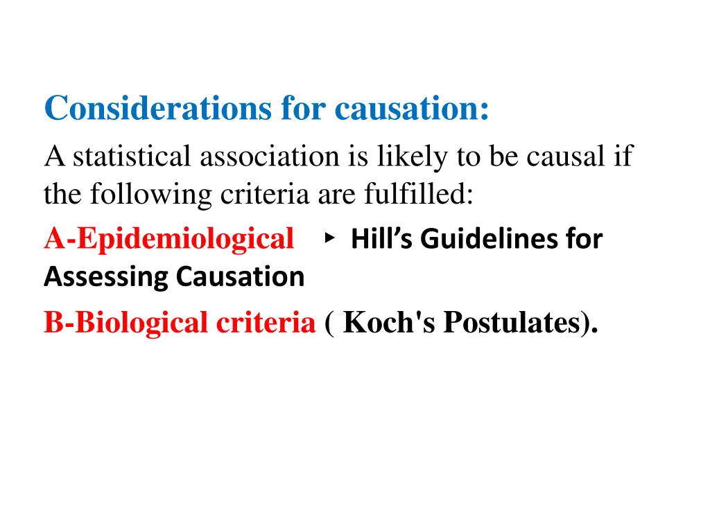 considerations for causation a statistical