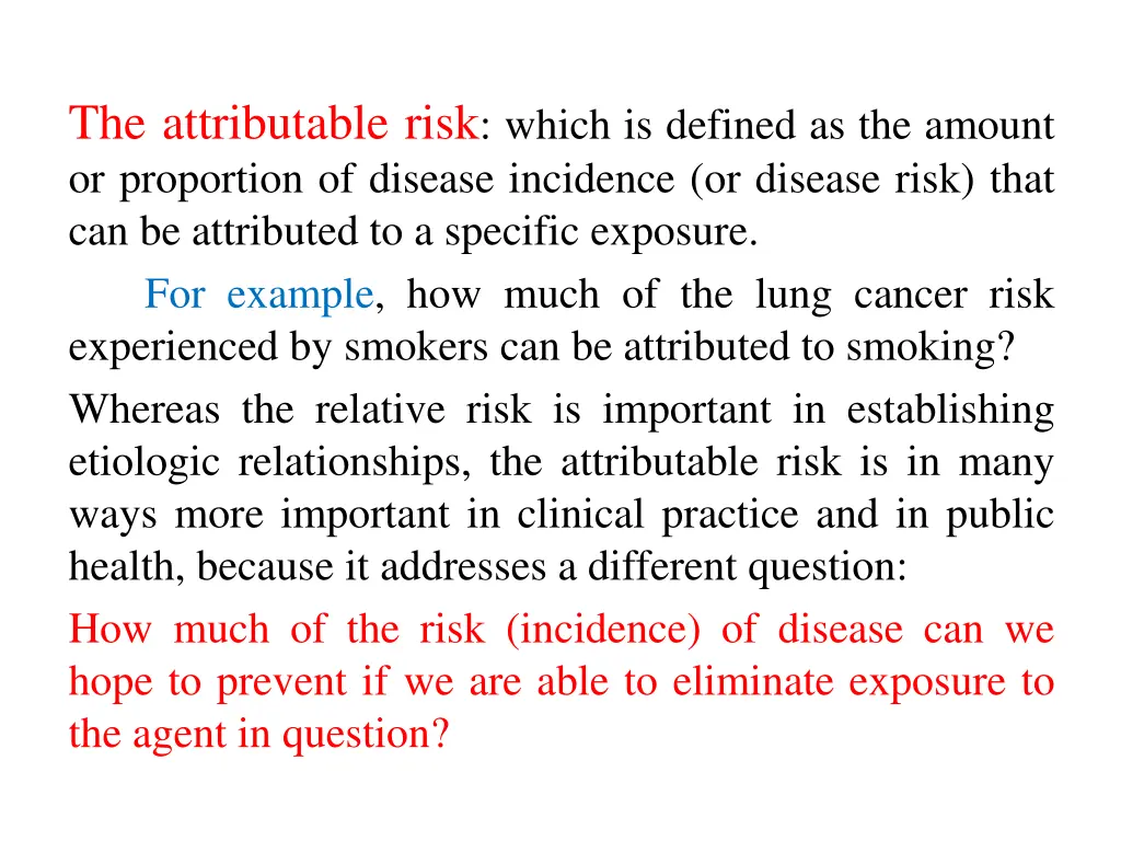 the attributable risk which is defined