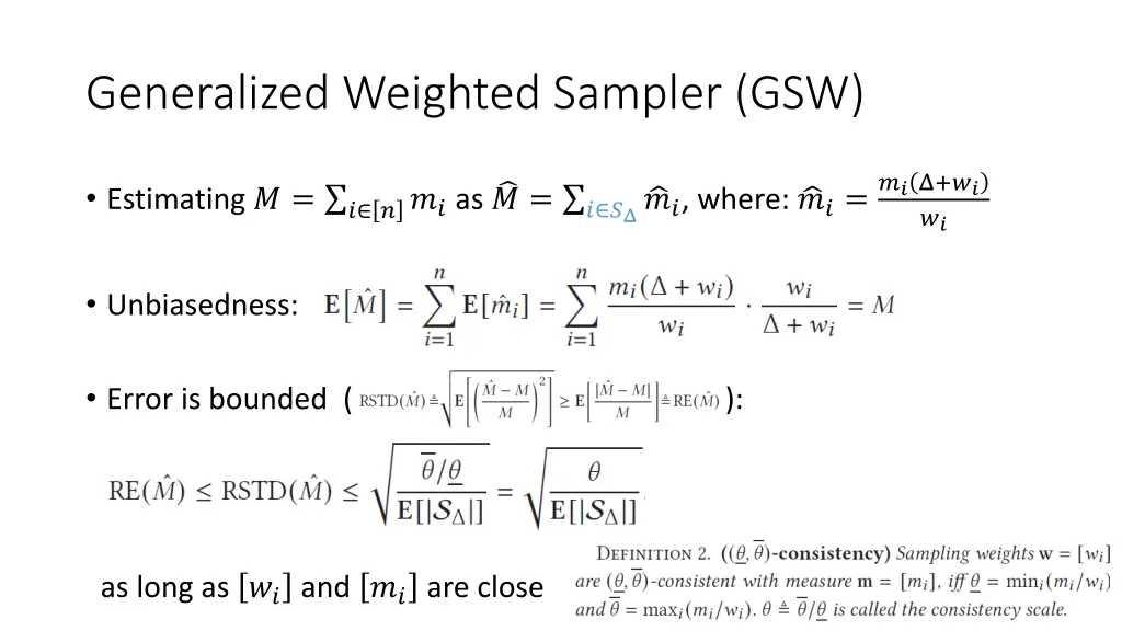 generalized weighted sampler gsw 1