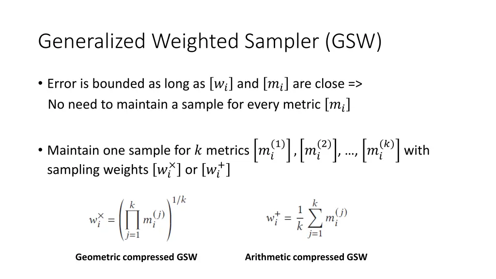 generalized weighted sampler gsw 3