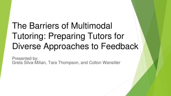the barriers of multimodal tutoring preparing