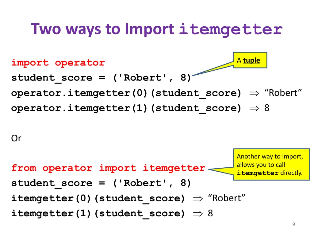 two ways to import itemgetter