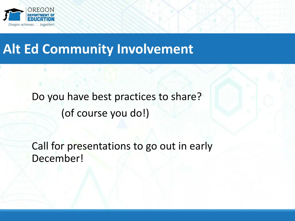 alt ed community involvement