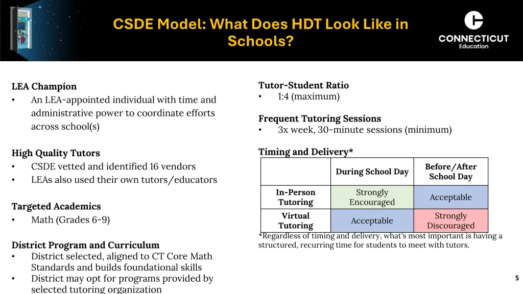 csde model what does hdt look like in schools