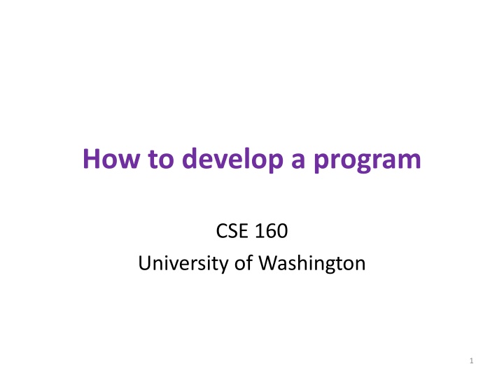 how to develop a program