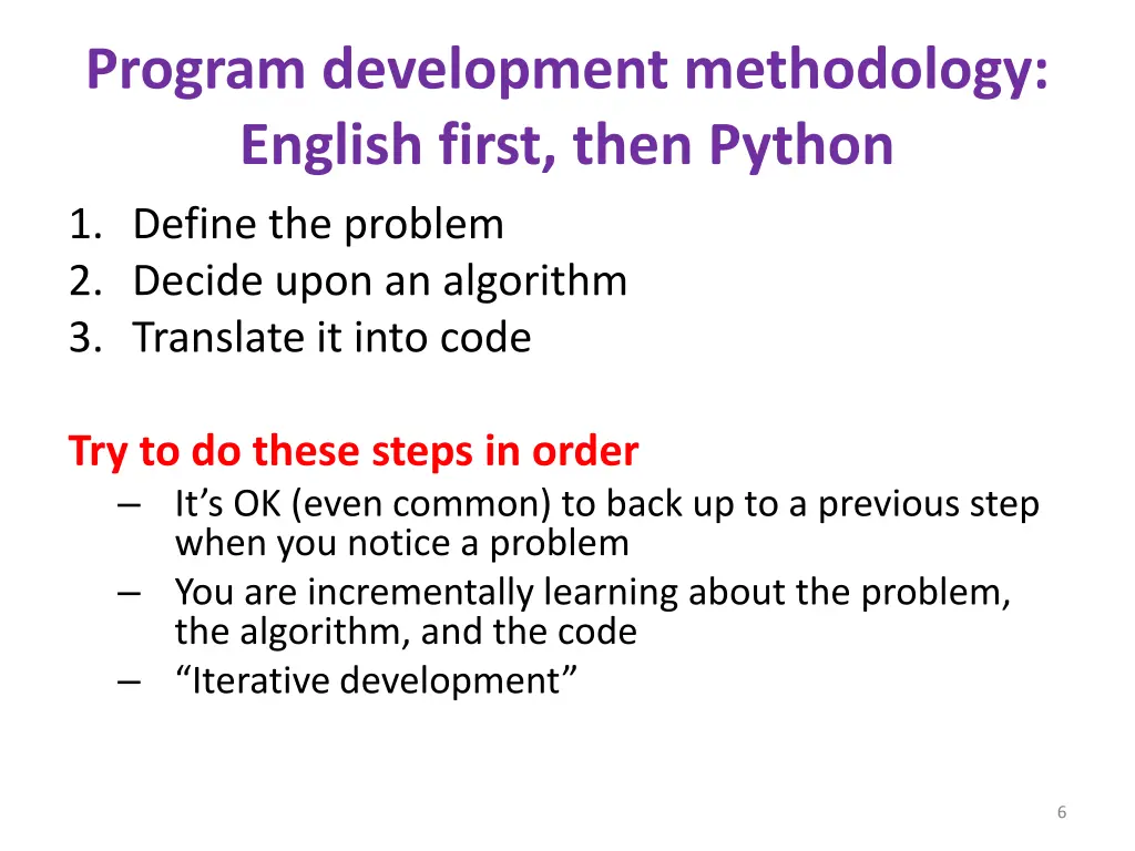 program development methodology english first 4