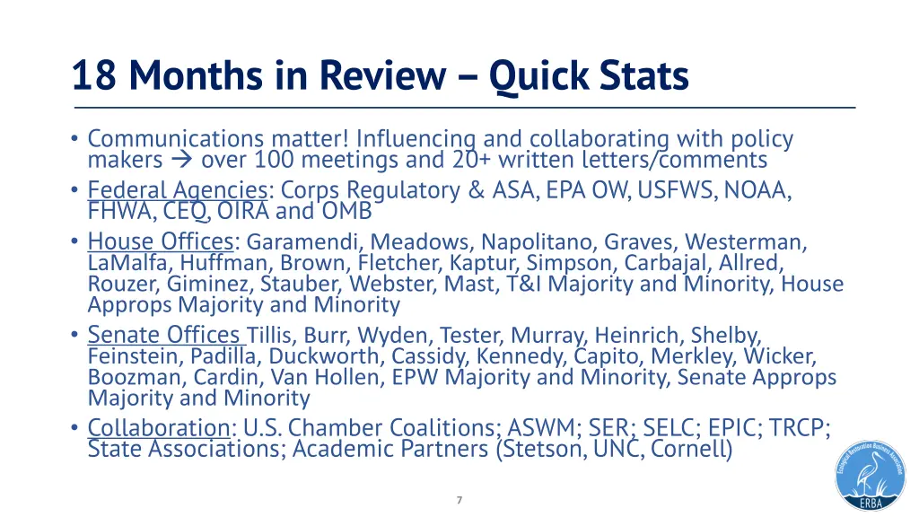 18 months in review quick stats