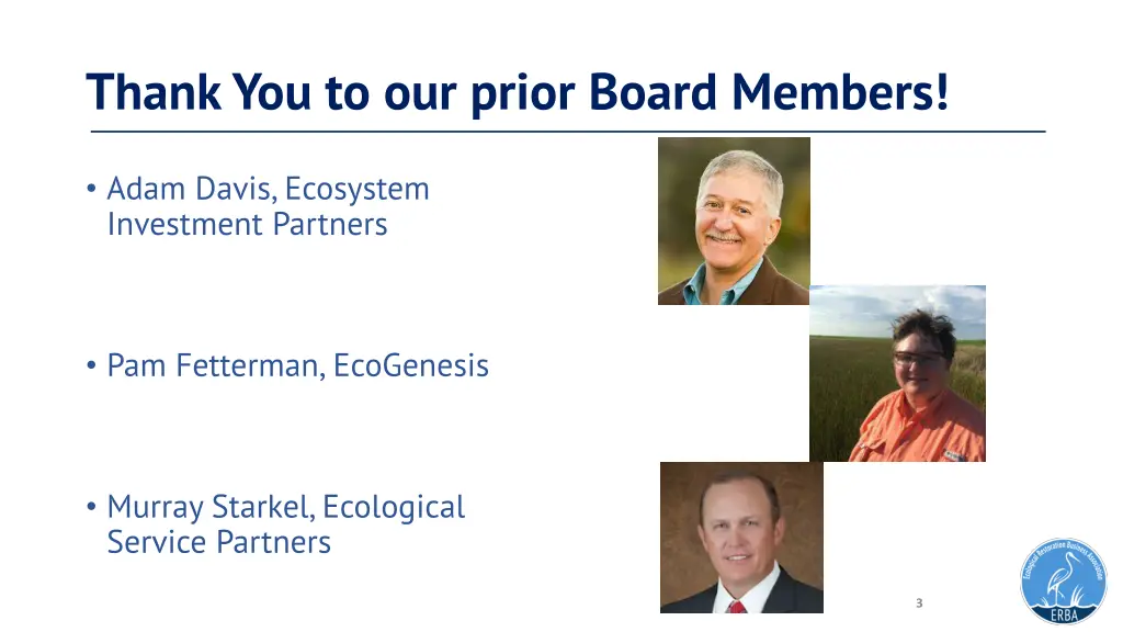 thank you to our prior board members