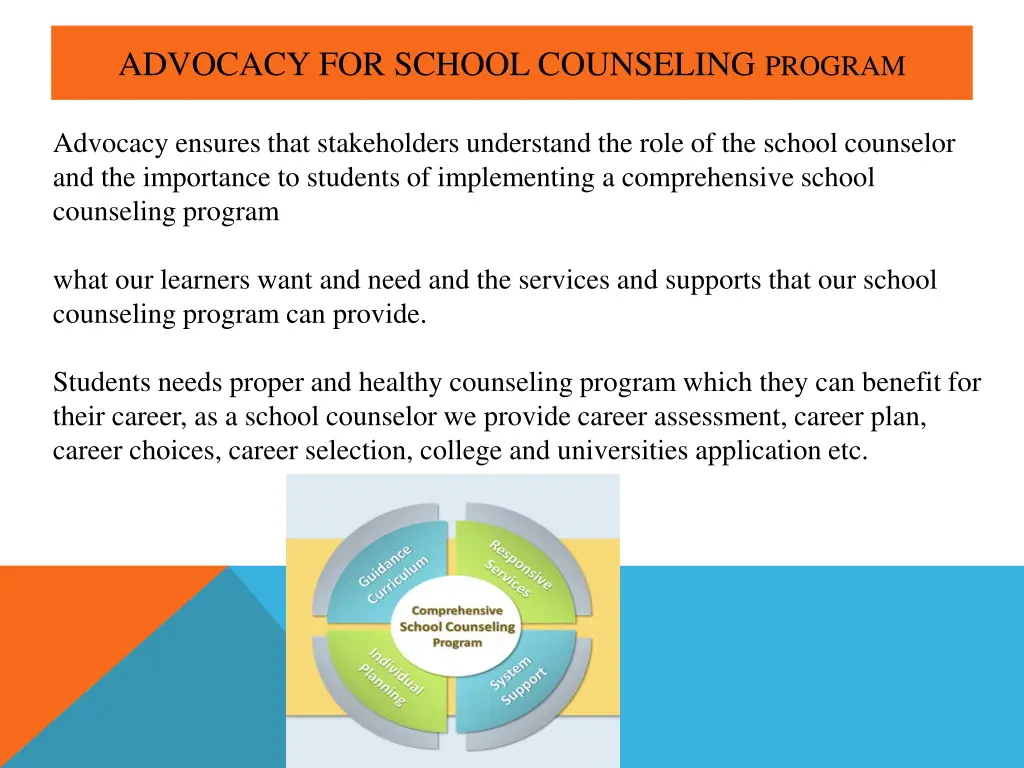 advocacy for school counseling program