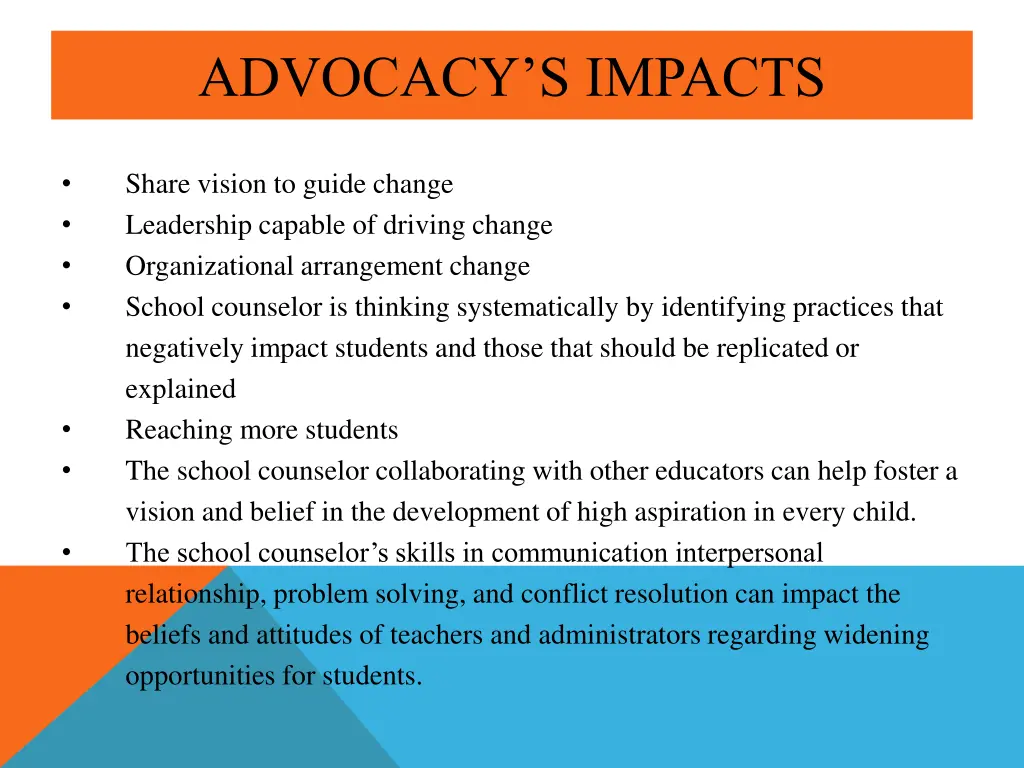 advocacy s impacts