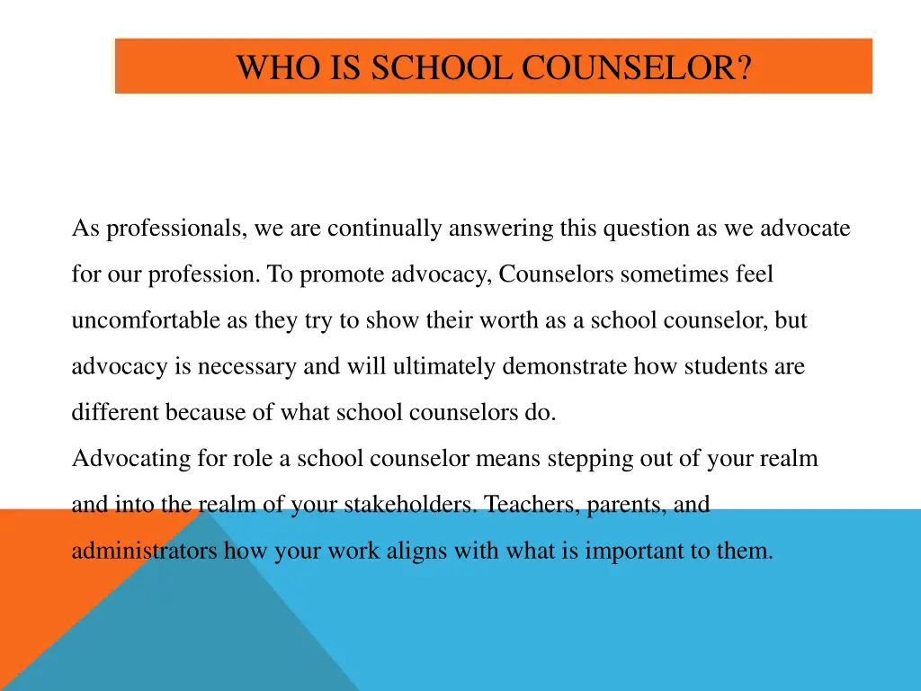 who is school counselor