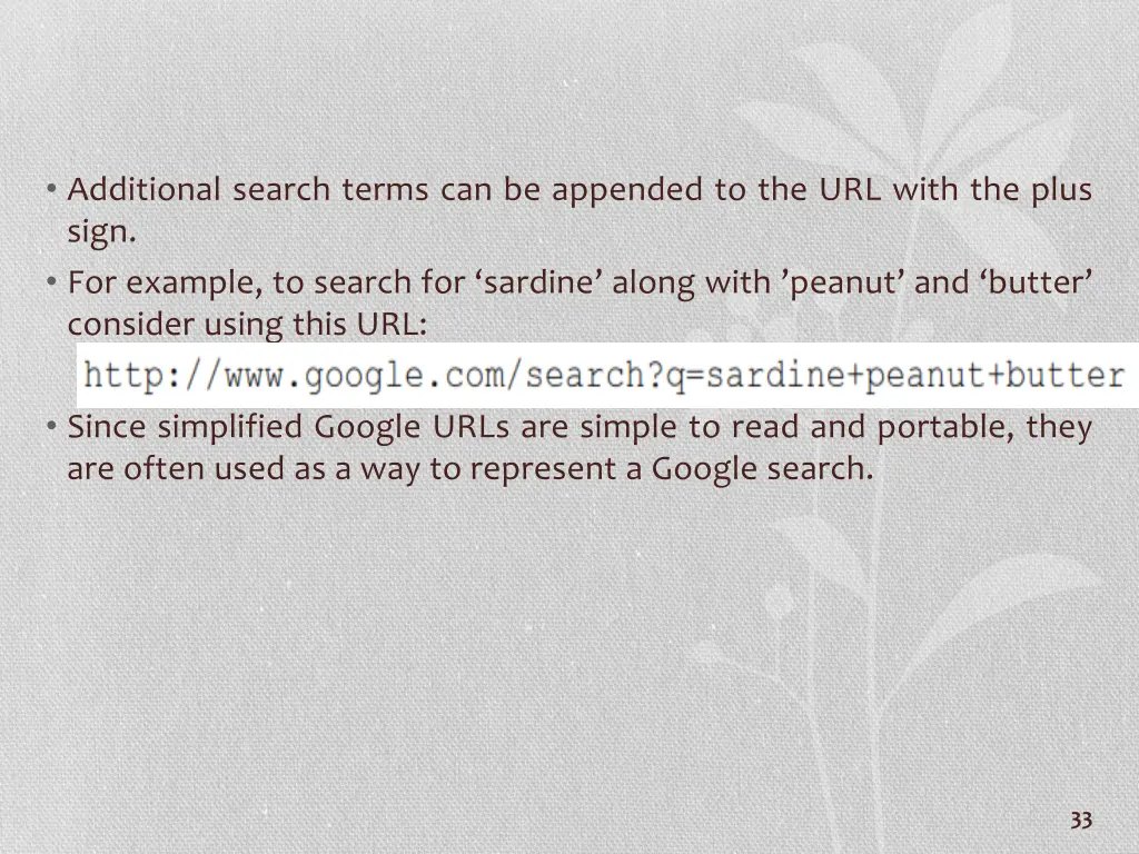 additional search terms can be appended