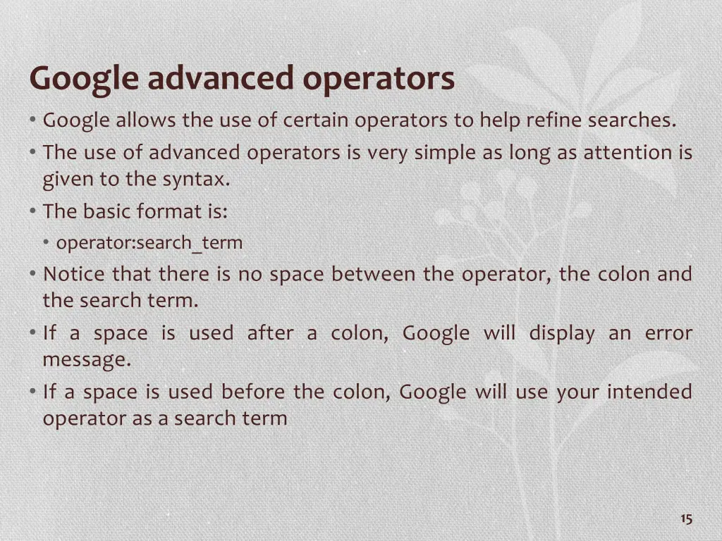 google advanced operators google allows