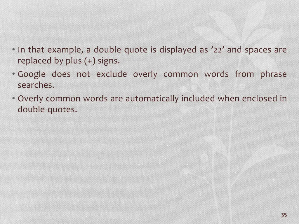 in that example a double quote is displayed