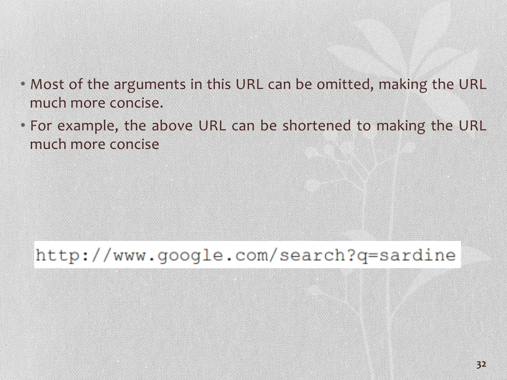 most of the arguments in this url can be omitted