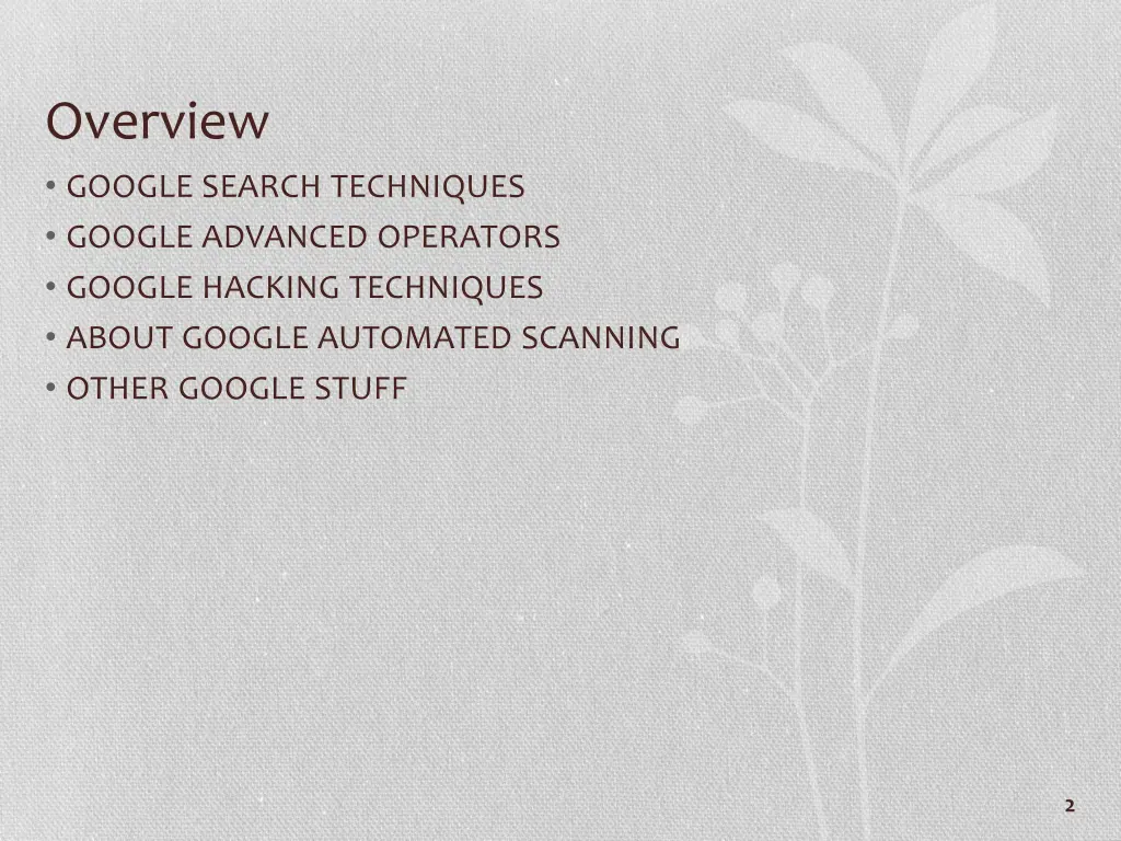 overview google search techniques google advanced