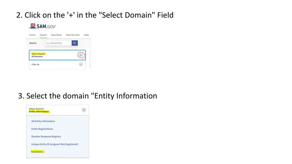 2 click on the in the select domain field