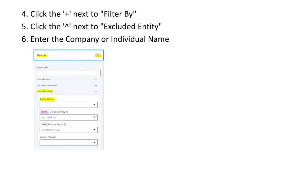 4 click the next to filter by 5 click the next